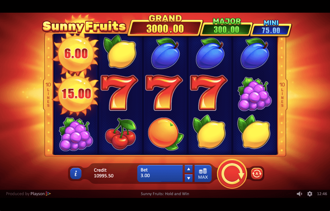 SUNNY FRUITS HOLD AND WIN ONLINE SLOTS REELS WITH WIN